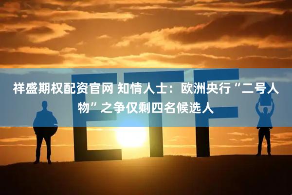 祥盛期权配资官网 知情人士：欧洲央行“二号人物”之争仅剩四名候选人